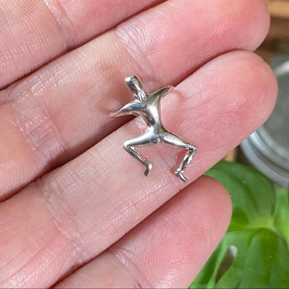 Sterling Silver Climbing Man Ear Cuff - Picture 2 of 4